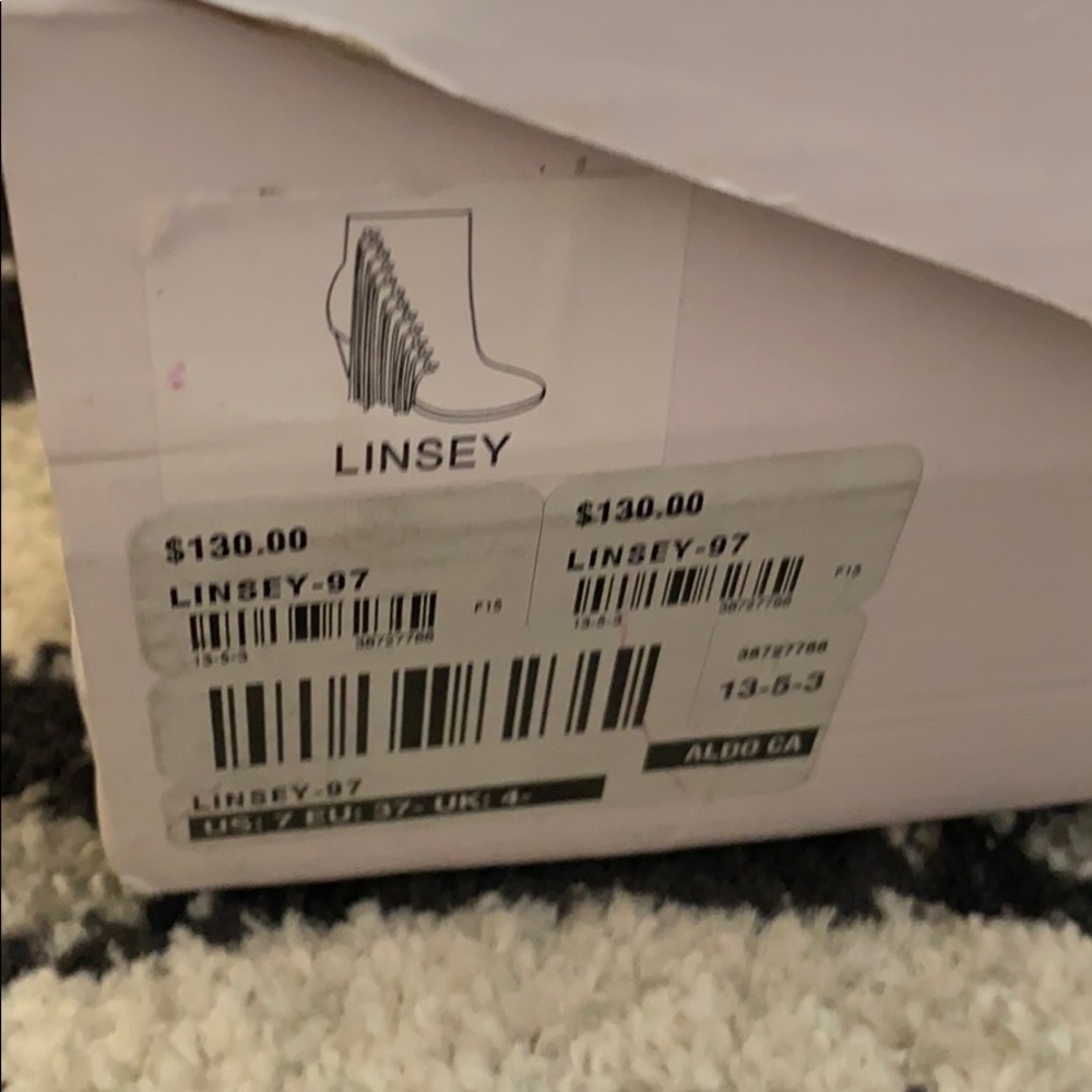 aldo lindsey fringe leather heeled booties - Picture 5 of 5